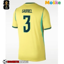 Moške Nogometnih dresov Brazilija Gabriel Magalhaes #3 Domači SP 2026 Kratki rokavi